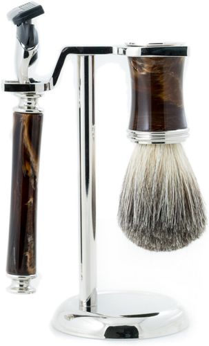 Bey-Berk Fusion Razor & Pure Badger Brush Shaving Set
