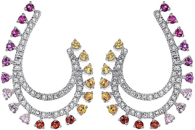 Diana M. Fine Jewelry 14K 1.42 ct. tw. Diamond & Sapphire Earrings