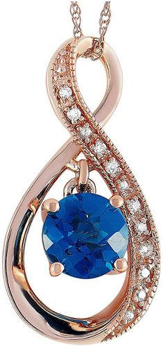 14K Rose Gold 0.03 ct. tw. Diamond & Topaz Necklace