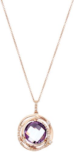 Effy Fine Jewelry 14K Rose Gold 0.17 ct. tw. Diamond & Amethyst Necklace