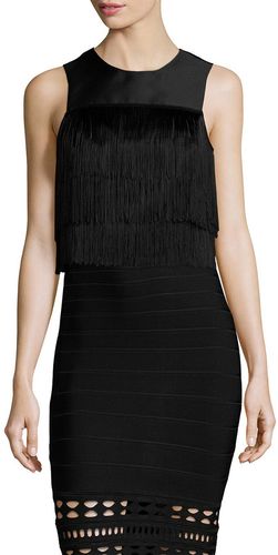 Shoshanna Sleeveless Fringe Top