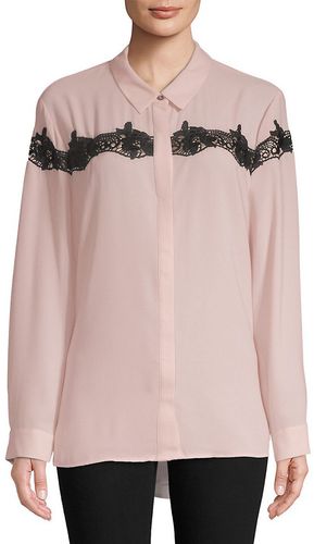 Vince Camuto Lace-Trimmed Button-Down Shirt