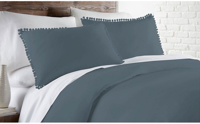 Southshore Fine Linens Ultra-Soft Pre-Washed Pom Pom Duvet Cover Set