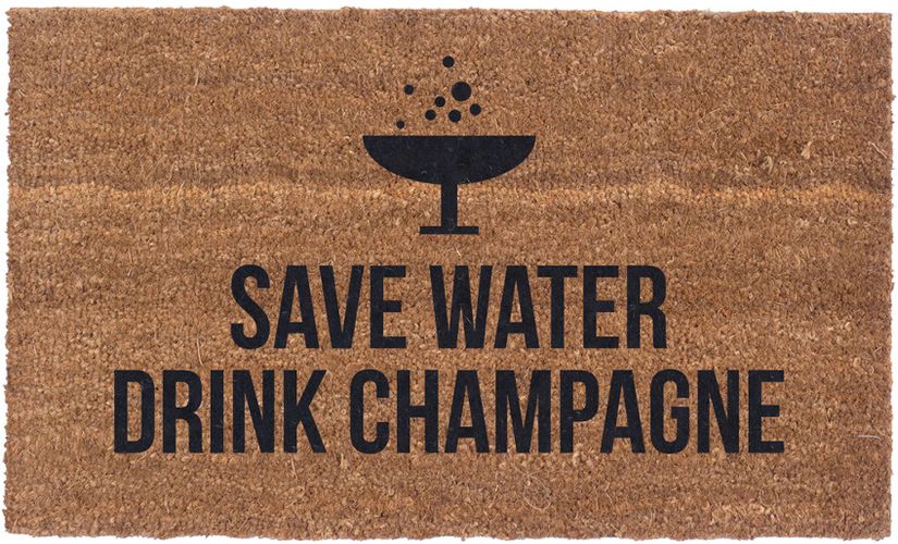 CoCo Mats N More Save Water Drink Champagne Doormat