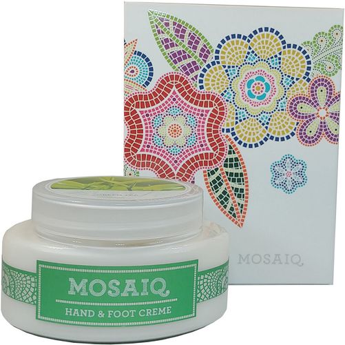 Mosaiq White Gift Box Green Tea 3oz Hand & Foot Creme