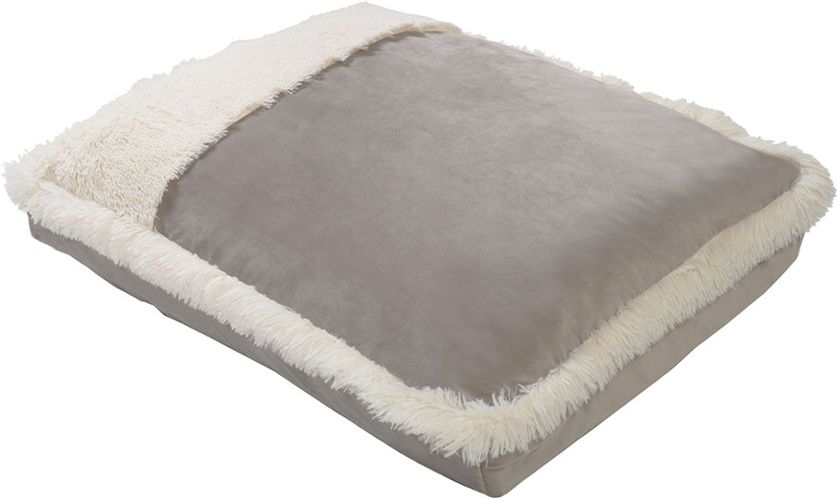 Details Blocked Velvet Fur Pillow Pet Dog Bed Mattress