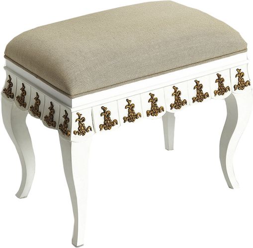 Butler Linor White & Gold Vanity Stool