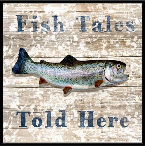 Fish Tales, Decorative Framed Hand Embellished Canvas