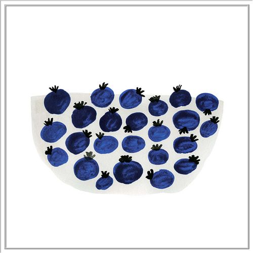 Blueberry Bowl, Decorative Framed Hand Embellished Canvas