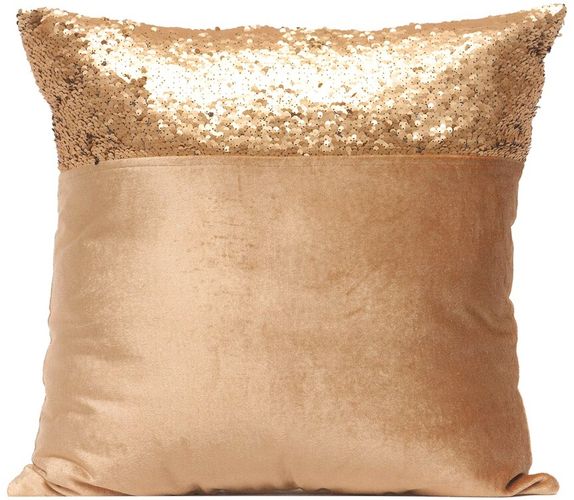 Harkaari Velvet Throw Pillow With Sequins Side Panel