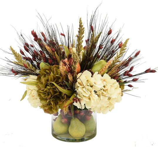 Creative Displays Fall Autumn Floral In Pear Glass