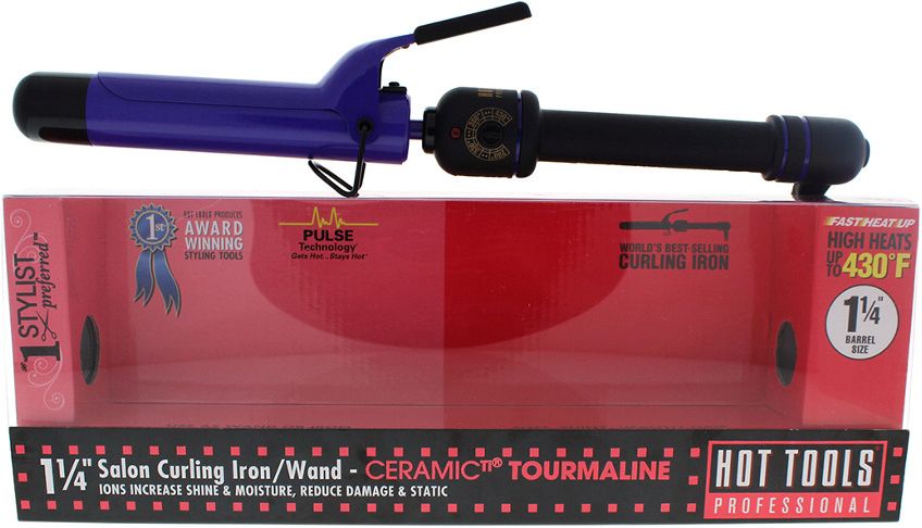 Hot Tools Black & Purple Ceramic Tourmaline Salon Curling Iron/Wand