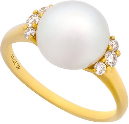 Aquarian Pearl 14K 0.21 ct. tw. Diamond & 8mm Pearl Ring