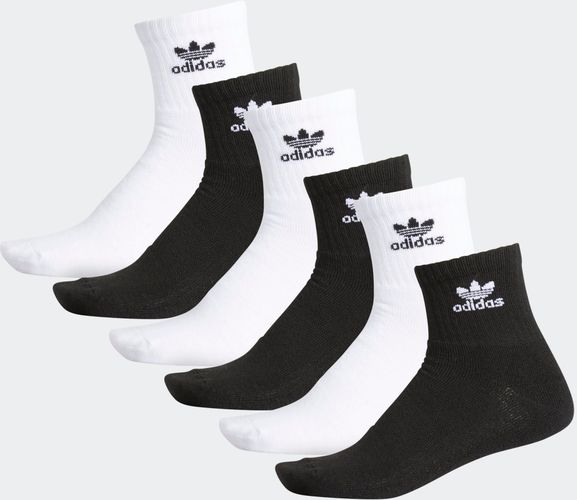 Trefoil Quarter Socks 6 Pairs Black L