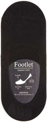 Footlet Cotton-blend Shoe Liners - Mens - Black