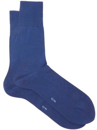 Tiago City Cotton-blend Socks - Mens - Dark Blue