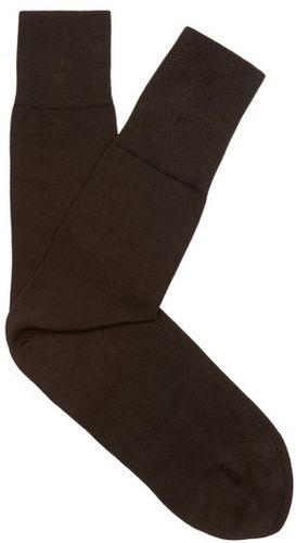 Tiago Cotton-blend Socks - Mens - Brown