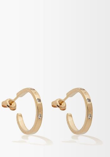 Topaz & 18kt Gold Hoop Earrings - Womens - Yellow Gold