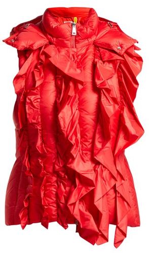 Marianne Ruffled Gilet - Womens - Red