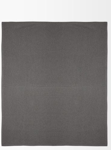 Ribbed-knit Cashmere Blanket - Grey