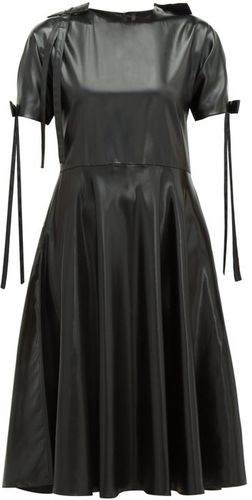 Bow-embellished Pvc Dress - Womens - Black