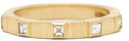 Pleated Diamond & 18kt Gold Ring - Womens - Gold