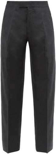 Martin Pleated Wool-blend Wide-leg Trousers - Mens - Grey