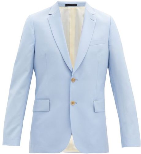 Soho-fit Single-breasted Wool-blend Jacket - Mens - Light Blue