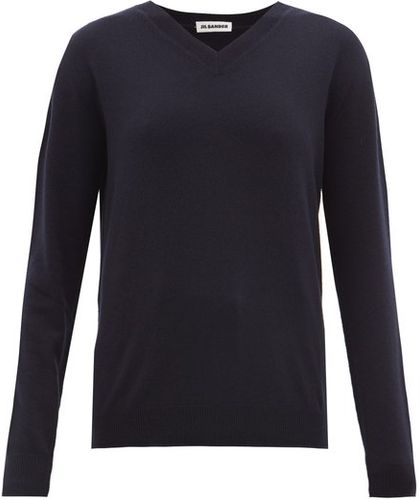 V-neck Cashmere Sweater - Womens - Navy