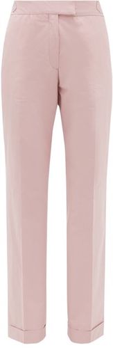 Vera Cotton Poplin Trousers - Womens - Light Pink