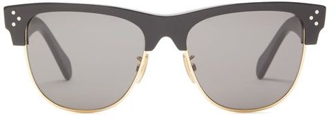 D-frame Acetate And Metal Sunglasses - Mens - Black
