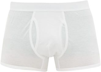 Superfine Cotton Boxer Briefs - Mens - White