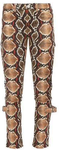 Ozie Python-print Skinny Jeans - Womens - Beige Multi