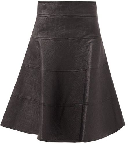 Lady Godiva Panelled Coated-canvas Skirt - Womens - Black