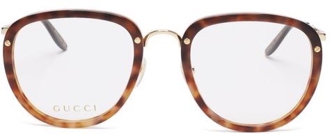 Round Tortoiseshell-acetate Glasses - Mens - Clear