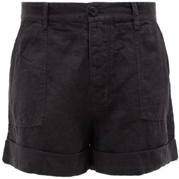 Le Beau High-rise Linen Shorts - Womens - Black