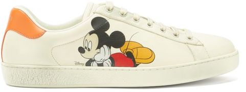 X Disney Ace Mickey Mouse Leather Trainers - Mens - White Multi