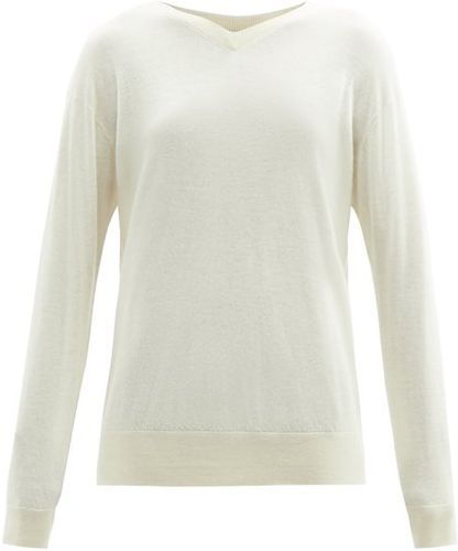 V-neck Cashmere Sweater - Womens - Ivory