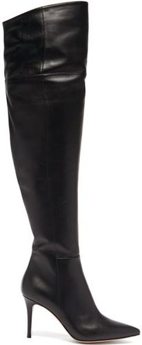 Over-the-knee 85 Leather Boots - Womens - Black