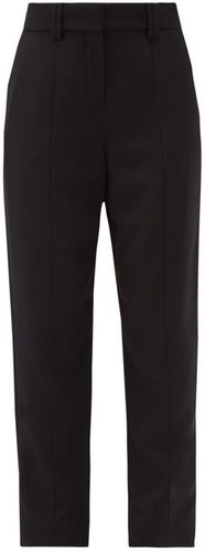 High-rise Serge Straight-leg Trousers - Womens - Black