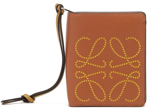Dotted-anagram Leather Wallet - Womens - Tan Multi