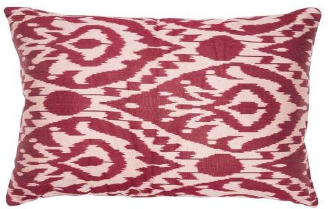 Ikat Silk Cushion - Pink Multi