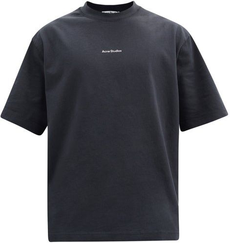 Extorr Logo-embroidered High-neck Cotton T-shirt - Mens - Black