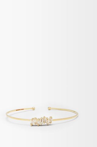 White Topaz & 14kt Gold Cuff Bracelet - Womens - Yellow Gold