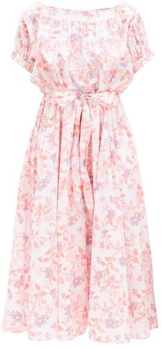 Vera Floral-print Cotton Dress - Womens - Pink Print