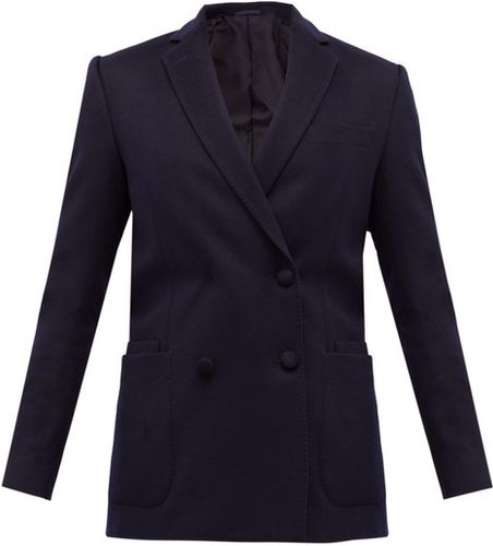Mathilde Double-breasted Wool-flannel Suit Jacket - Womens - Navy