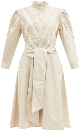 Yegua Cotton-blend Crepe Shirt Dress - Womens - Beige