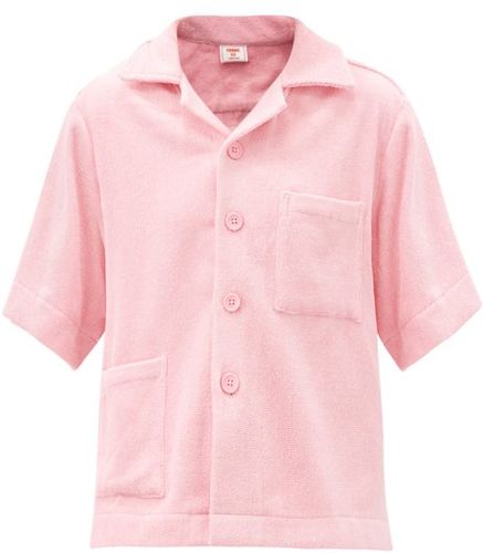 Boxy Cotton Terry-toweling Shirt - Womens - Light Pink