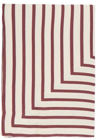 Concorde Striped Linen-sateen Tablecloth - Red Stripe
