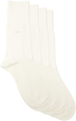 Pack Of Five Bamboo-blend Crew Socks - Mens - White